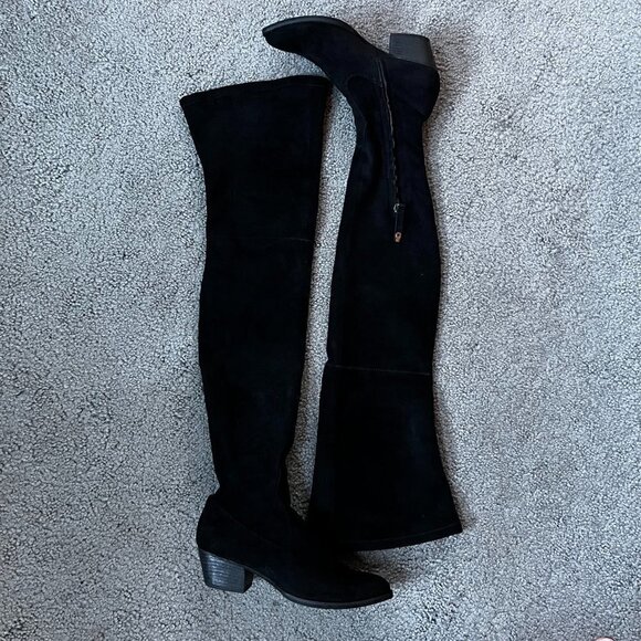 DOLCE VITA Womens Black Comfort Stretch Pointy Toe Block Heel Over the knee boot - Picture 1 of 7